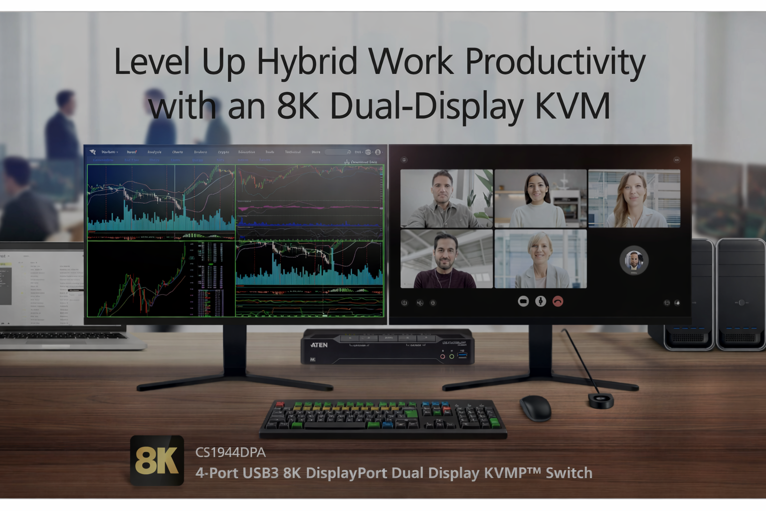 ATEN CS1944DPA — 4-Port 8K DisplayPort KVMP Switch