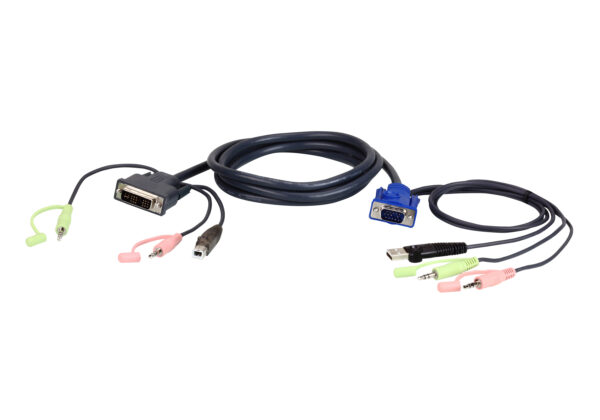 ATEN 2L-7DX2U 1,8M kabel USB VGA na DVI-A KVM se zvukem