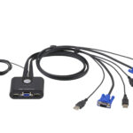 ATEN CS22U Dvouportový kabelový KVM přepínač USB VGA s dálkovým přepínačem portů