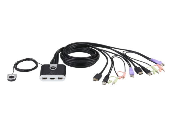 ATEN CS692 Dvouportový kabelový KVM přepínač USB HDMI/Audio s dálkovým přepínačem portů