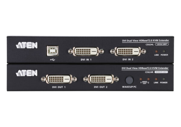 ATEN CE624 USB DVI Dual View HDBaseT™ 2.0 KVM Extender (1920 x 1200 @100 m) - Image 2