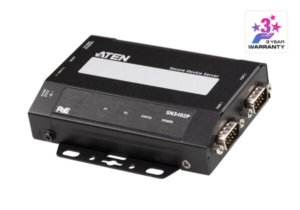 ATEN SN3402P 2portový server zabezpečených zařízení RS-232/422/485 s PoE