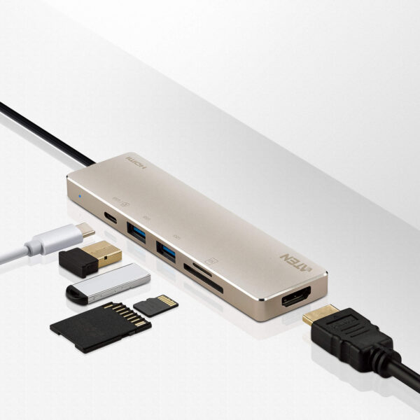 ATEN UH3239 Víceportová mini dokovací stanice USB-C s průchozím napájením - Image 4