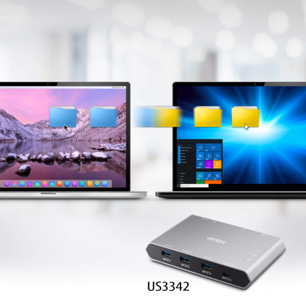 ATEN US3342 2portový přepínač sdílení USB-C Gen 2 s průchozím napájením - Image 4