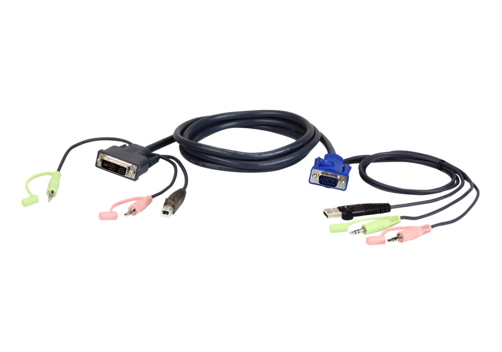 ATEN 2L-7DX2U - Przewód 1,8 m USB VGA do DVI-A KVM z obsługą dźwięku