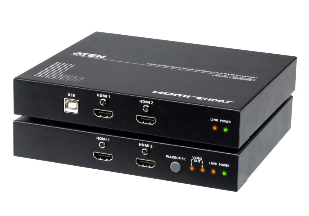 ATEN CE824 - Przedłużacz KVM USB HDMI Dual View HDBaseT™ 2.0 (4K@100m dla pojedynczego widoku)