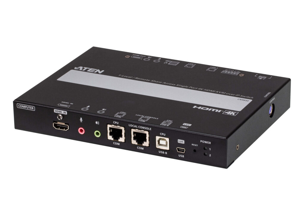 ATEN CN9850 - 1-portowy przełącznik KVM over IP HDMI 4K z 1 współdzielonym lokalnym/zdalnym dostępem