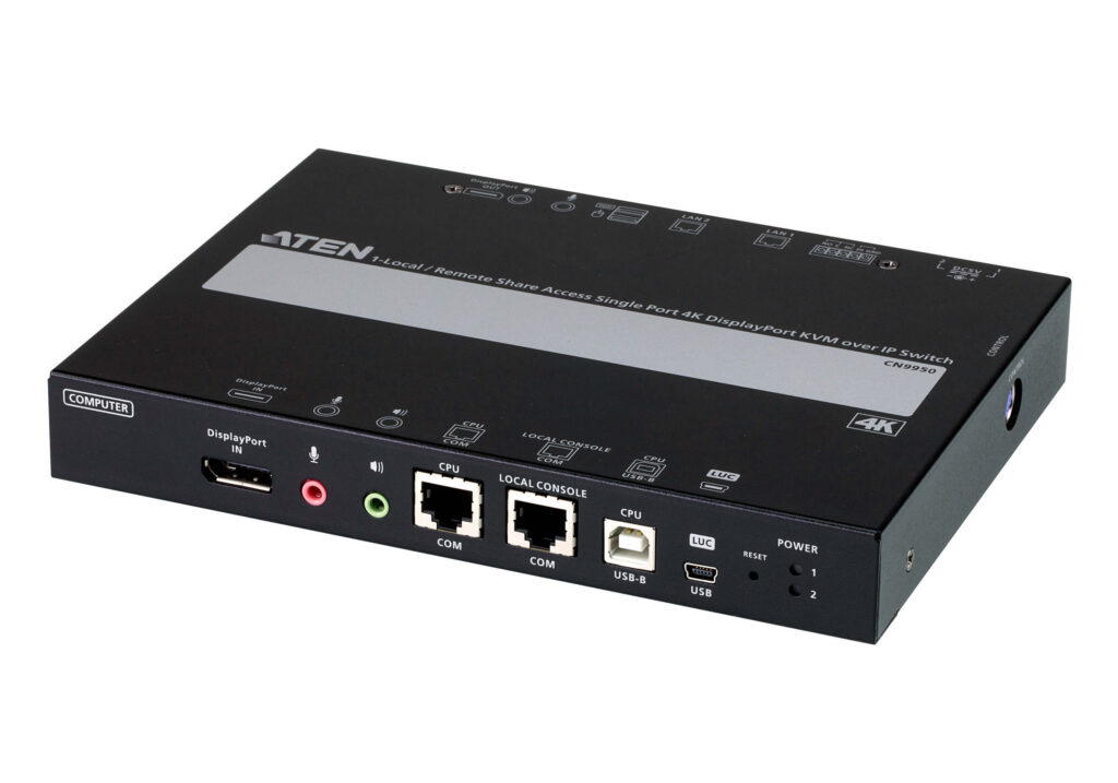 ATEN CN9950 - 1-portowy przełącznik KVM over IP DisplayPort 4K z 1 współdzielonym lokalnym/zdalnym dostępem