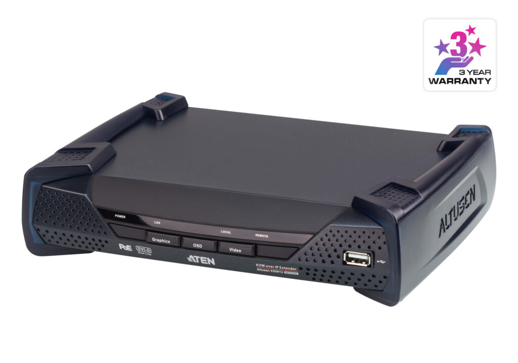 ATEN KE6912R - Odbiornik ekstendera KVM over IP DVI-D Dual Link 2K z PoE