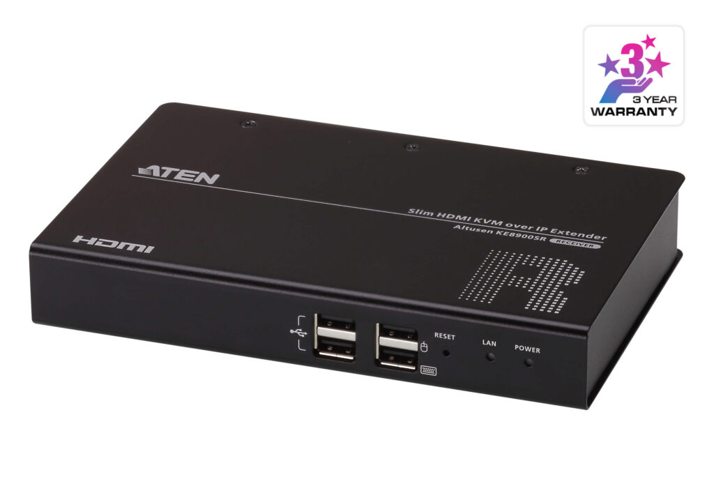 ATEN KE8900SR - Jednomonitorowy odbiornik ekstendera KVM over IP HDMI typu slim