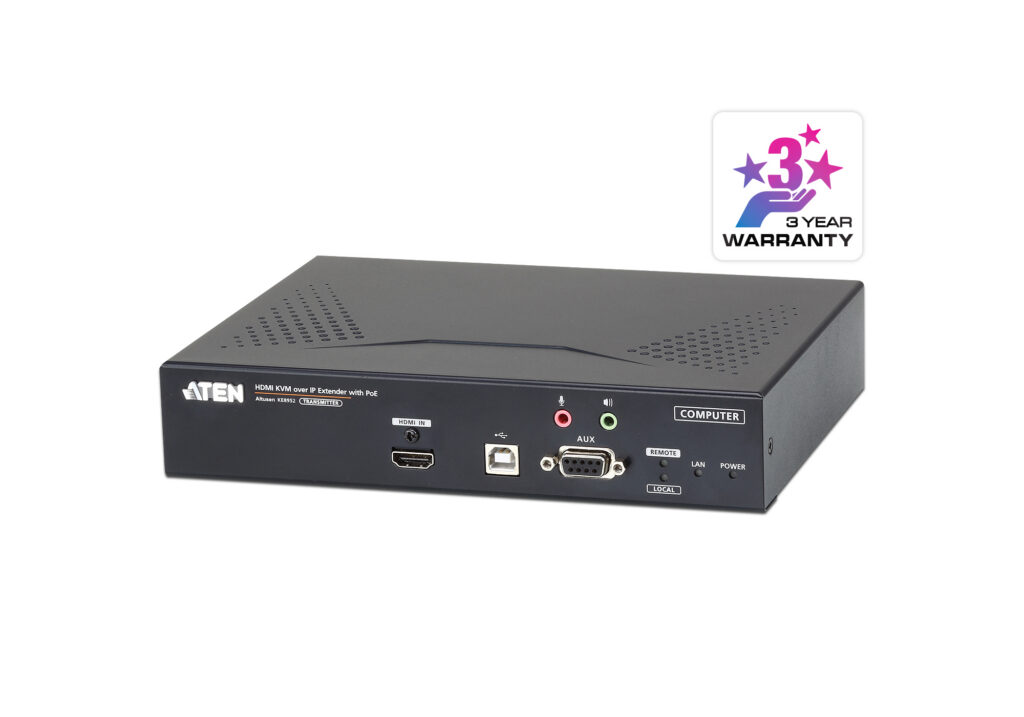 ATEN KE8952T - Jednomonitorowy nadajnik ekstendera KVM over IP HDMI 4K z PoE