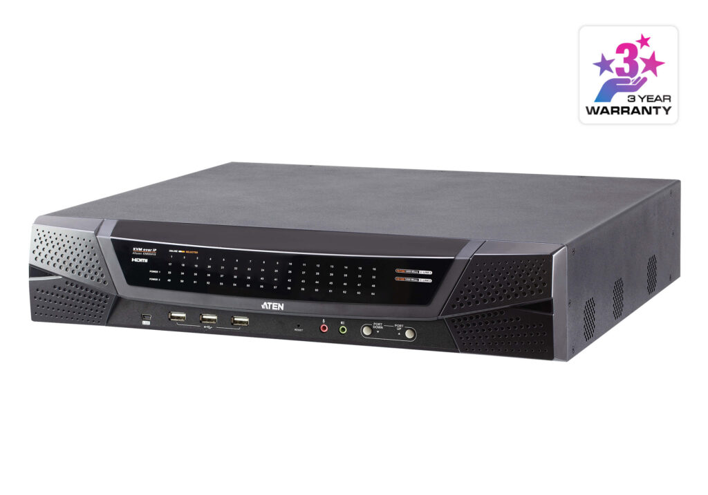 ATEN KN8064VB - 64-portowy przełącznik KVM over IP Cat 5 Multi-interface z 1 lokalnym / 8 zdalnymi współdzielonymi dostępami