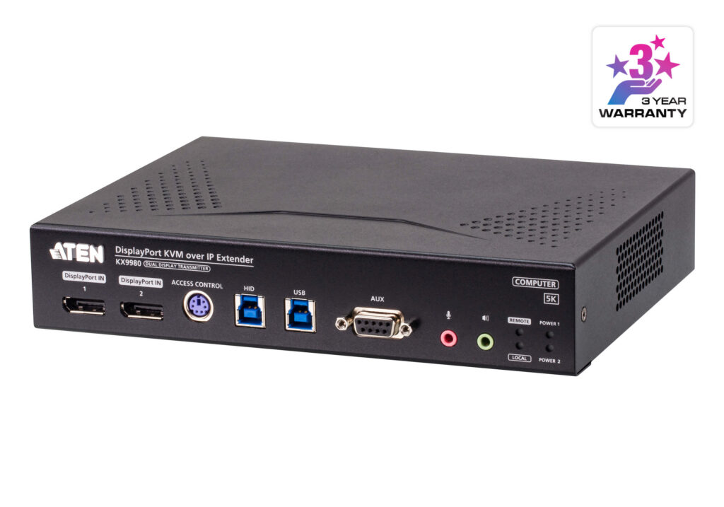 ATEN KX9980T - Nadajnik KVM over IP 5K z dwoma wyjściami DisplayPort