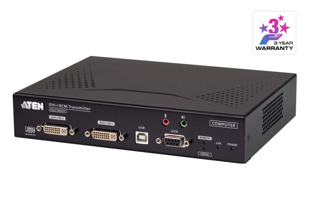 ATEN RCMDVI40AT - Nadajnik KVM over IP DVI-I z obsługą dwóch ekranów i zdalnym dostępem