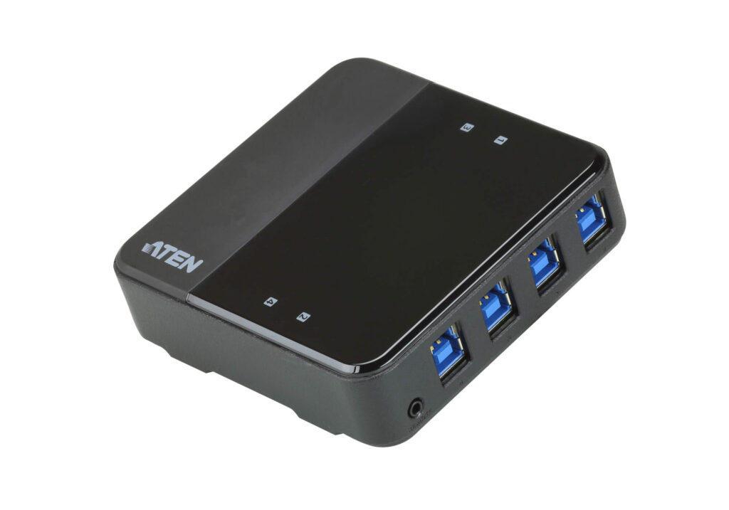 ATEN US3344 - Przełącznik 4 x 4 współdzielący urządzenia peryferyjne USB 3.2 Gen1
