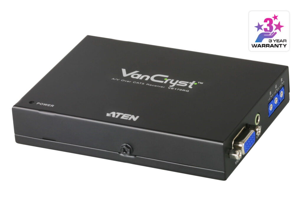 ATEN VE170RQ - Odbiornik ekstendera VGA/Audio Cat 5 z funkcją Deskew (1280x1024@300m)