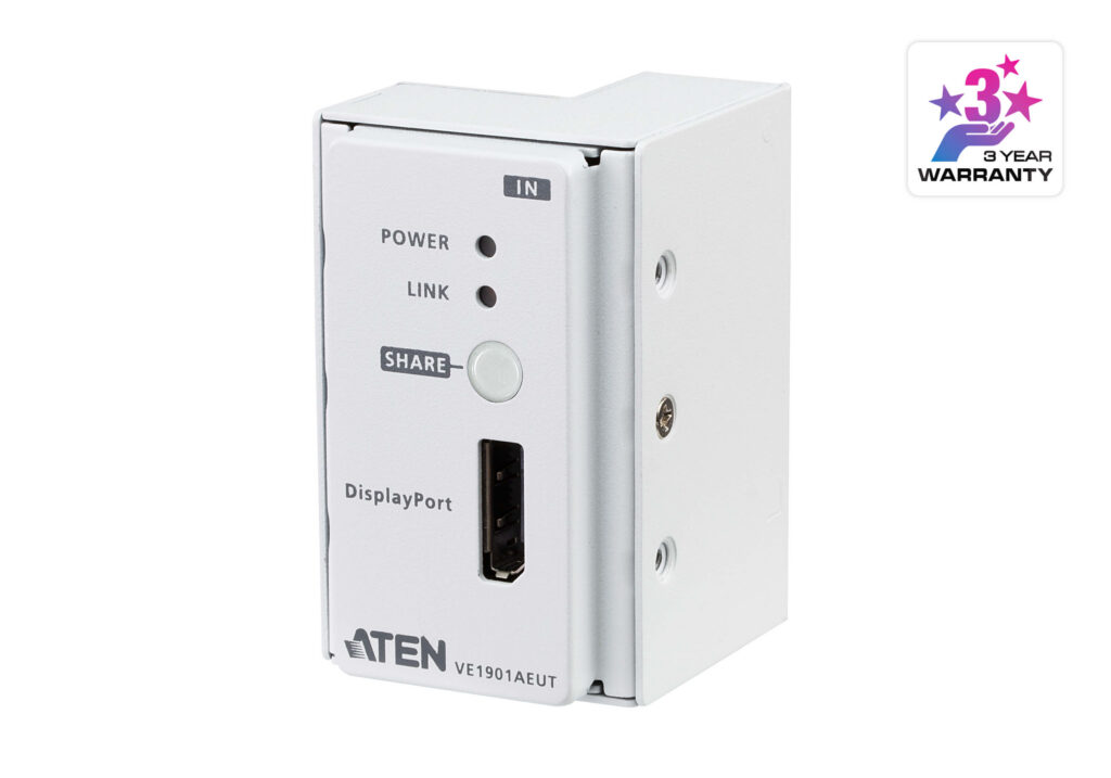 ATEN VE1901AEUT - Naścienny nadajnik HDBaseT-Lite DisplayPort z panelem EU / PoH