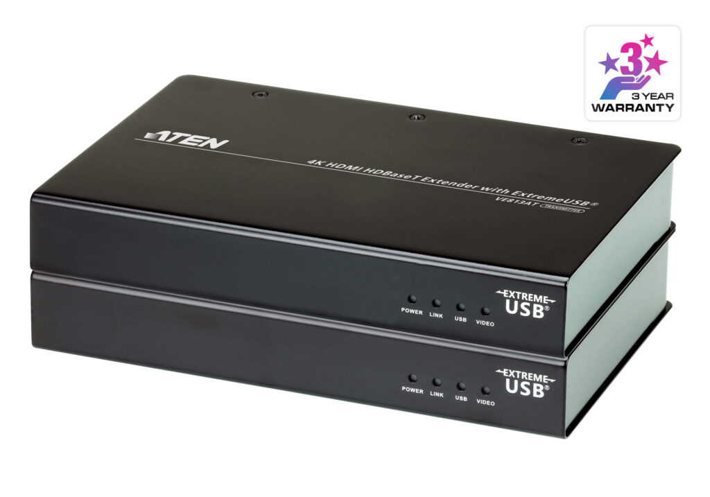 ATEN VE813A - Ekstender 4K HDMI HDBaseT z ExtremeUSB® (4K@100m) (HDBaseT klasa A)