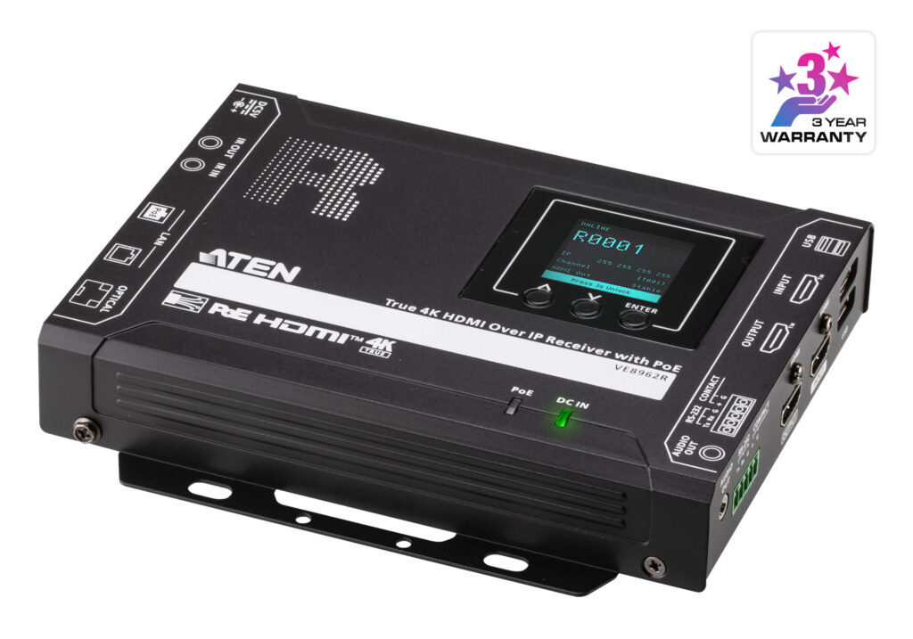 ATEN VE8962R - Odbiornik True 4K HDMI over IP z PoE