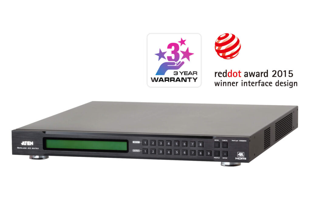 ATEN VM6809H - Matrycowy przełącznik wideo HDMI 4K 8 x 9  ze skalerem