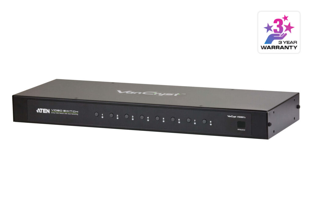 ATEN VS0801A - 8-portowy przełącznik VGA z automatycznym przełączaniem