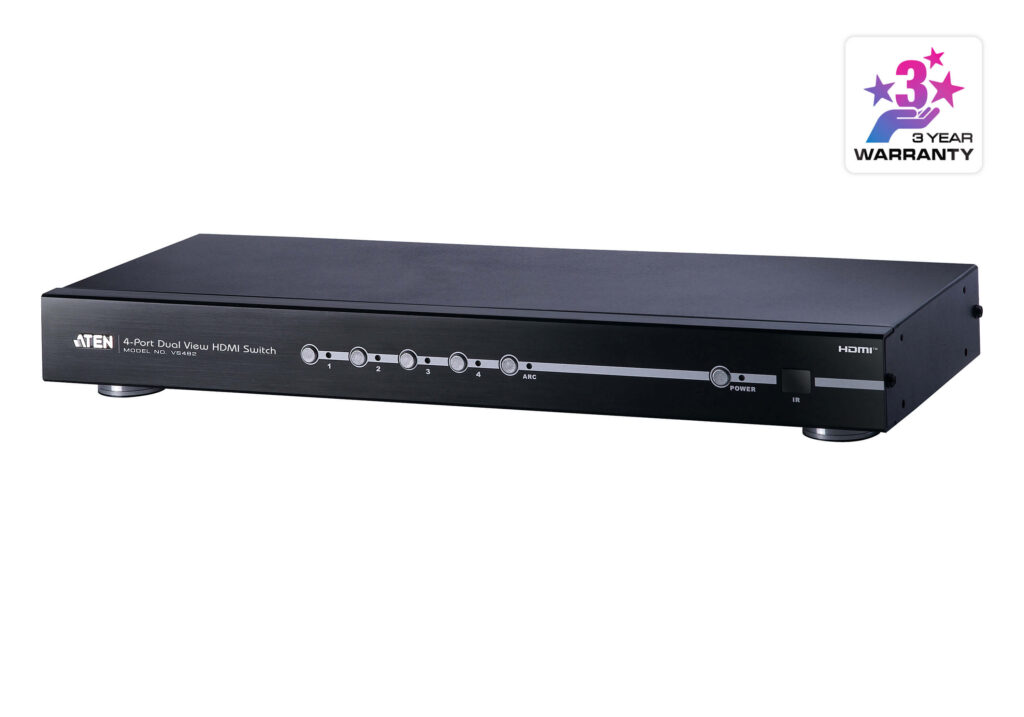 ATEN VS482 - 4-portowy przełącznik HDMI z podwójnym wyjściem